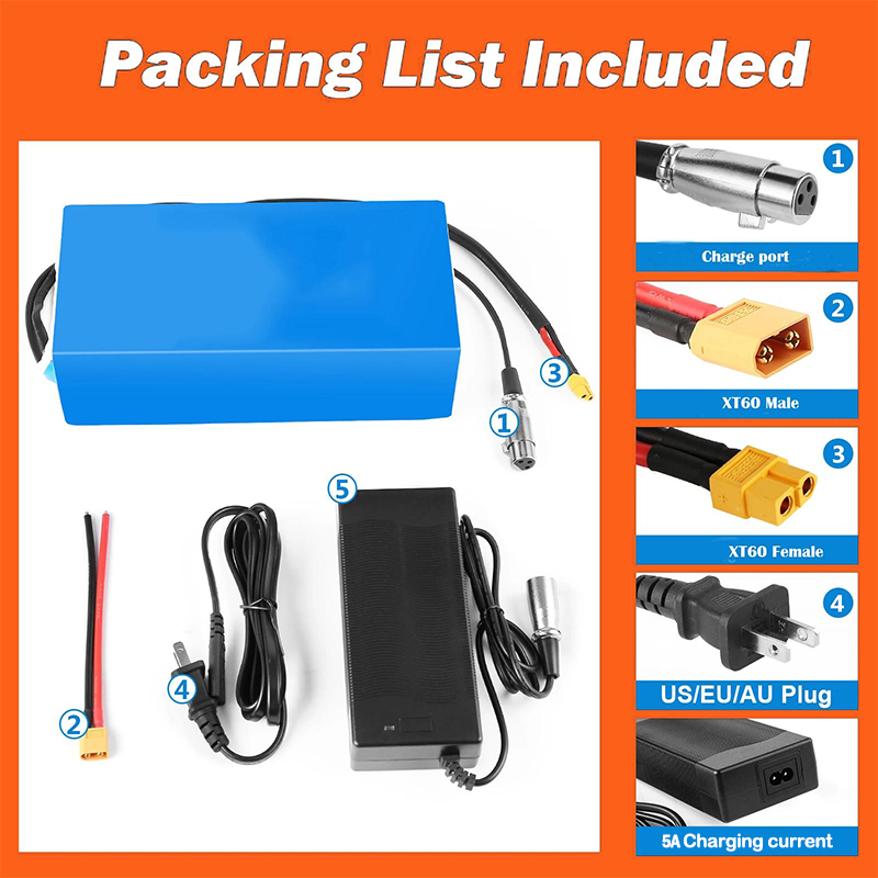 60V 50Ah Electric Scooter Battery - 48V 52V Electric Bicycle chamrider 21700