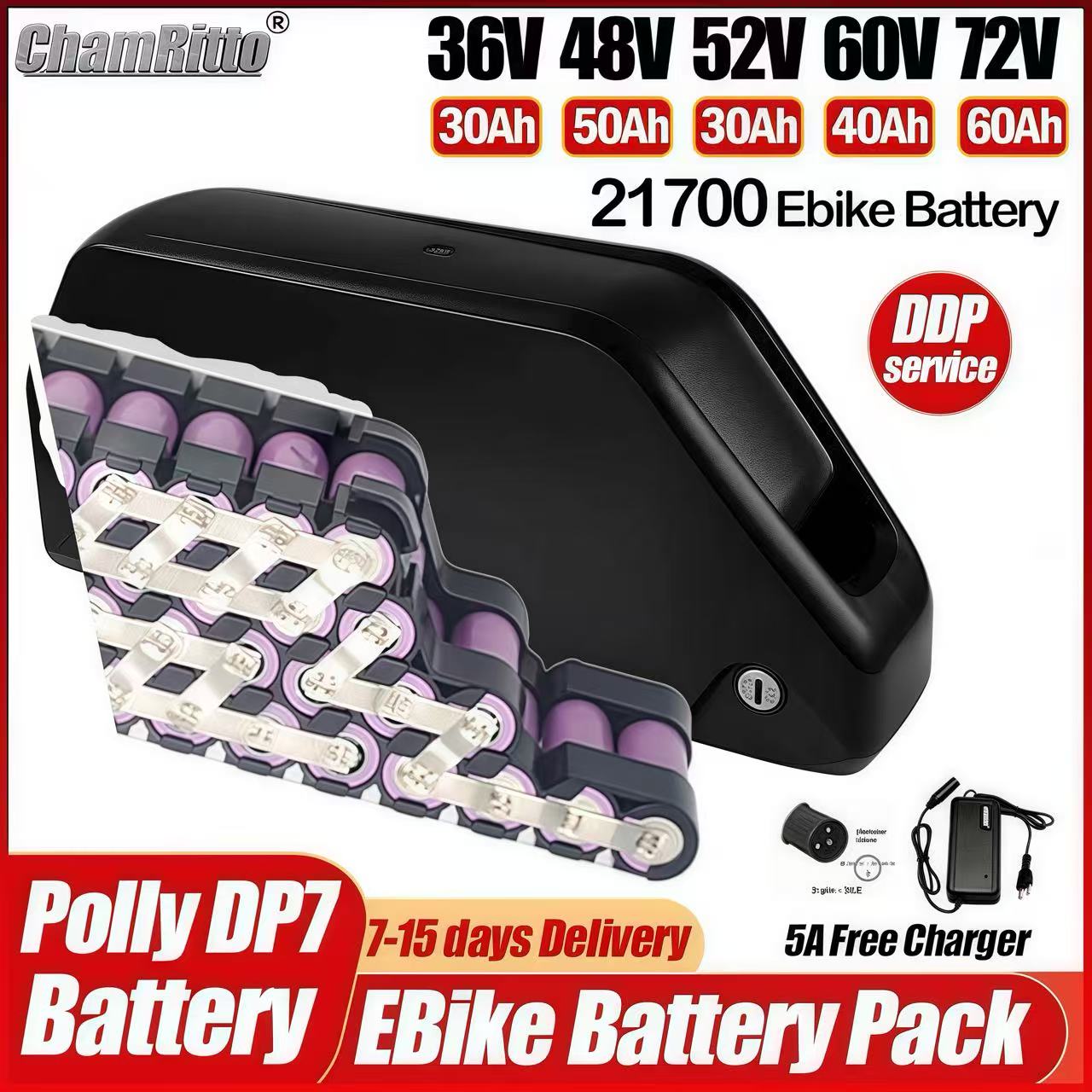 Hailong Electric bike 36v 48v  - 72V 50Ah 21700 Lithium Battery ulasan dan harga