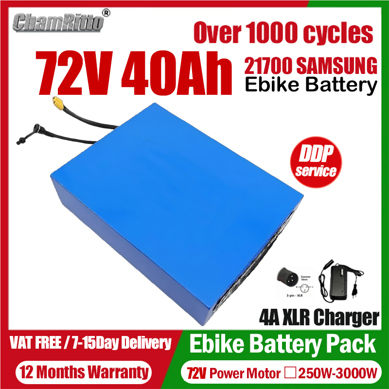 Elektrische Fiets eBike cham-r - 72V 50Ah 21700 Lithium Battery ulasan dan harga