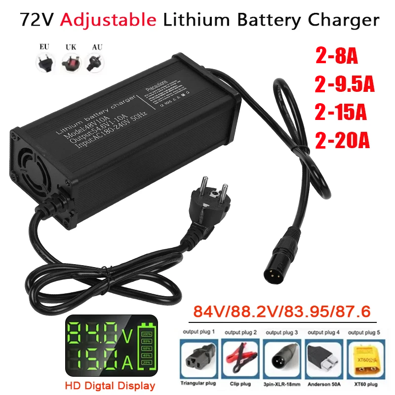 72V 2-8A 2-9.5A 2-15A 2-20A Ad - 72V 15A Fast Charger ulasan dan harga