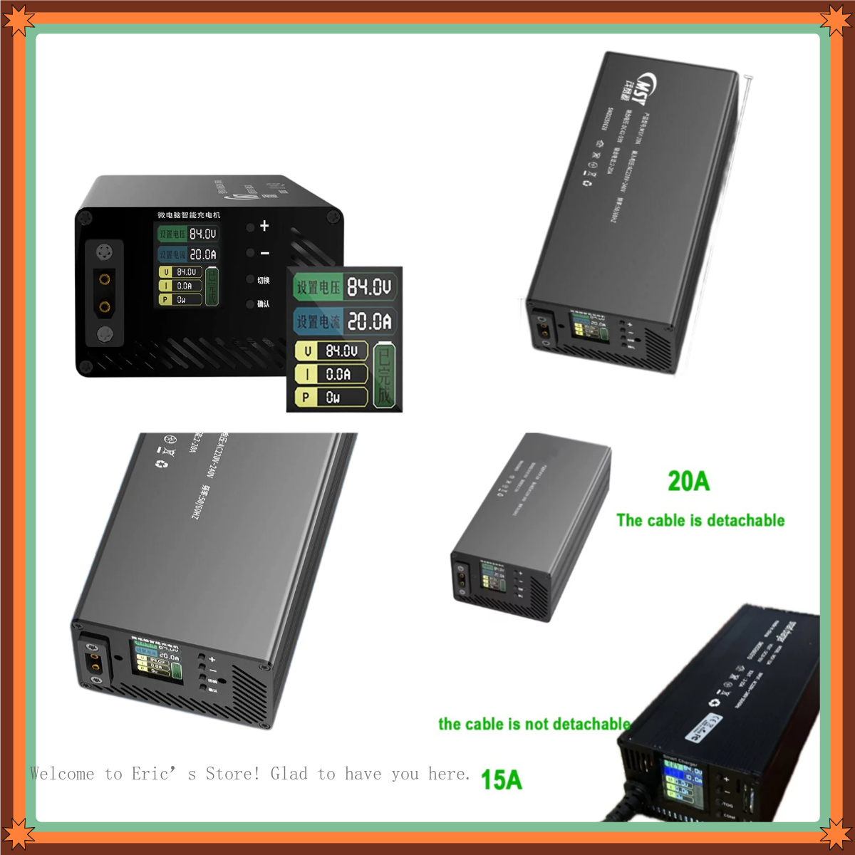 10-93V 2-30A Adjustable Charge - 84V 20A Smart Charger ulasan dan harga
