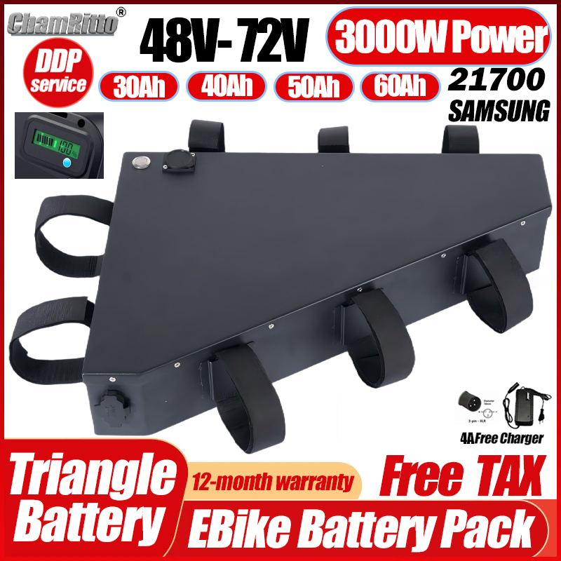 Electric Bicycle 36v 48v 52v 2 - 72V 50Ah 21700 Lithium Battery ulasan dan harga